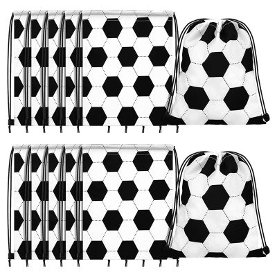 12 Pieces Soccer Style Candy Drawstring Bag Softball Soccer Basketball Volleyball Drawstring Bags