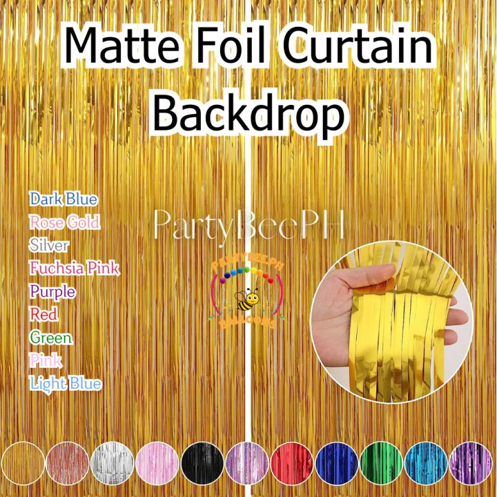 Premium Matte Foil Curtain Backdrop Party Decoration Multicolor 1*2Meters sold by PartyBeePH