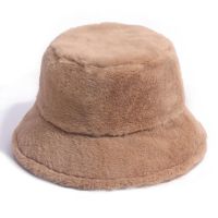 【Laoxiao YYDS】 FauxWinter Women 39; S Bucket Hat Outdoor Sun Hat PanamaHat Lamb Wool Faux Female HatWarm Female Hat