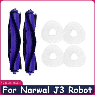 6Pcs Washable Main Brush Mop Cloth for NARWAL J3 Robot Vacuum Cleaner Household Cleaning Parts