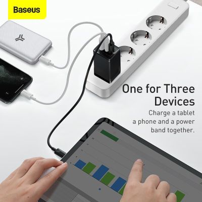 Baseus ที่ชาร์จเร็ว Gan USB Type C,65W เครื่องชาร์จติดผนังชาร์จเร็ว QC PD 4.0 3.0 PD สำหรับ Macbook 12 Pro Max