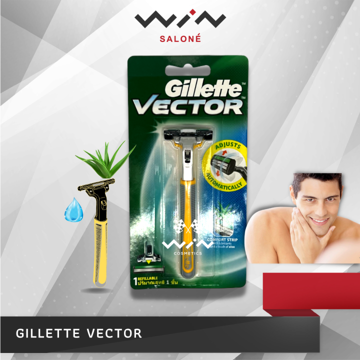 gillette-vector-ยิลเลตต์-เวคเตอร์-ด้ามมีดโกนพร้อมใบมีด