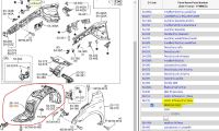 107.BBN256140C ซุ้มพลาสติกบังโคลนในซุ้มล้อฝั่งซ้าย มาสด้า3  Mazda 3 2005 -2013 /แท้เบิกศูนย์ (MST)