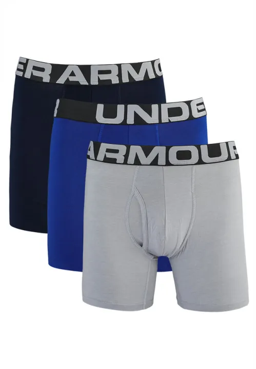 Under Armour UA Charged Cotton Boxerjock - 3 Pack for Men - Royal ...