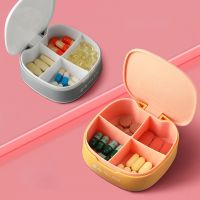 【YF】 1PC Weekly Pill Box 4 Grids New Mini  Portable Travel Vitamin Case Container Organizer Storage Tablet Medicine Holder