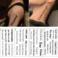 Waterproof Temporary Tattoo Sticker English Letter Pattern Personality Fake Tatoo Flash Tatto Women Men Semi Permanent Tattoo