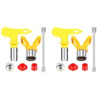 8 Pieces Airless Paint Spray Tool Set 11.8 Inch Extension Pole Rod with 517 Sprayer Tip and Nozzle Tip Guard Protector