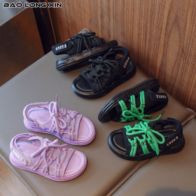 BAOLONGXIN รองเท้าแตะเด็ก,รองเท้าพื้นนิ่มน้ำหนักเบาสำหรับเด็กผู้ชายและ Sepatu Pantai Cewek รองเท้าฤดูร้อนใหม่