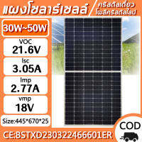 แผงโซล่าเซลล์ Solar  20W 30W 40W 50W  เลือกได้ตามชุด แผงโมโน แผงโพลี โซล่าเซลล์  สำหรับชาร์จแบตเตอรี่ กันน้ำ พลังงานแสงอาทิตย์