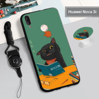 ?เคสซิลิโคนป้องกันเต็มรูปแบบใหม่ Huawei 3i Nova/P Smart Plus(2019)/Nova 4/P9/P9 Plus/ Huawei P9 Lite เคสโทรศัพท์มือถือนิ่มลายการ์ตูนมีสายรัดและเชือกเดียวกัน