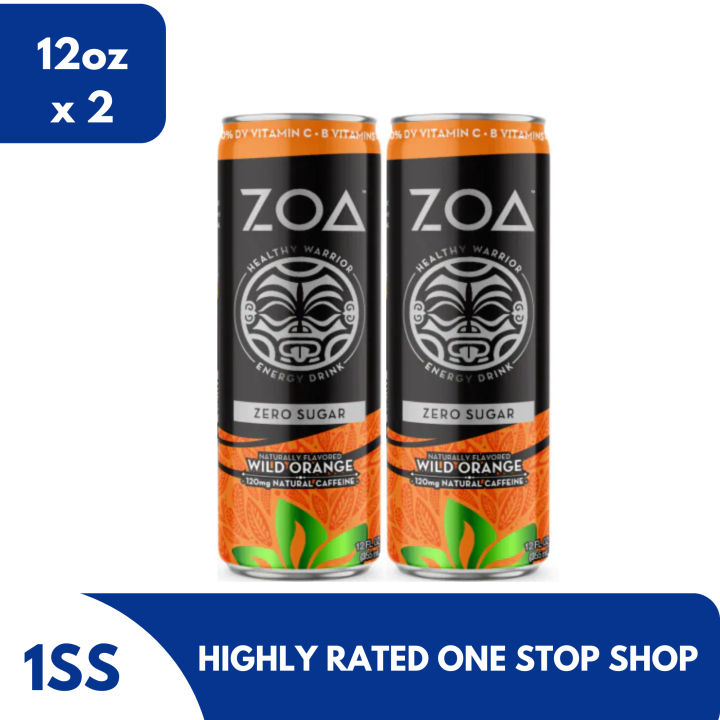ZOA Zero Sugar Energy Drink Wild Orange, 12oz set of 2 Lazada PH