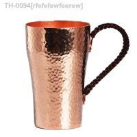 ❆ rfefefewfeerew Caneca De Cerveja Cobre Com Cabo Weave Moscow Mule Artesanal Copo Água Espessada Sobremesa Café Copos Casal Presentes 400 ml