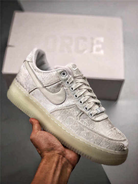 af1 x clot white silk
