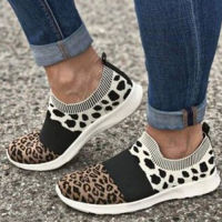 Women Leopard Sneakers Woman Mesh Breathable Vulcanized  Autumn Womens Casual Flats Ladies Tennis Shoes Female Plus Size