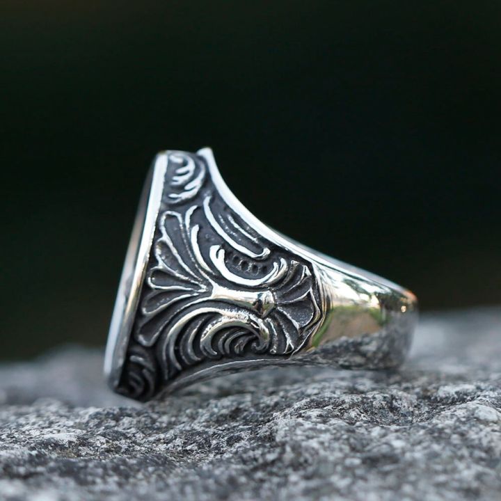แหวนเหล็กไทเทเนียม316l-ใหม่สำหรับผู้ชายแหวนแนวโกธิคบุคคลทำจากสเตนเลสสตีลเครื่องประดับงานปาร์ตี้เครื่องประดับแฟชั่นโลหะ
