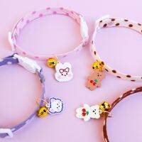 【CW】 Color Rabbit/Bear Pendant Collars Dot Print Safety Buckle Necklace Small With Collar