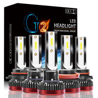 2ชิ้นไฟหน้ารถ30000LM Bulb160W รถ G2 6000K ไฟหน้า LED ขนาดเล็กชุดหลอดไฟ H1 H3 H8 H7/9/11 9005/HB3/H10 9006/HB4 9012สูง/ต่ำ