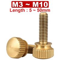 M3 M4 M5 M6 M8 M10 Pure Copper Brass Double Layer with Steps High Head Knurled Hand Screw Double Layer Computer Case Bolts Nails Screws  Fasteners