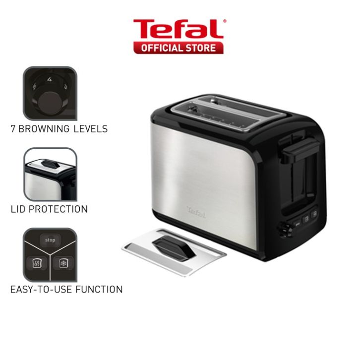 Tefal 2-Slots Stainless Steel Toaster with Lid 1.8kg TT410 | Lazada Singapore