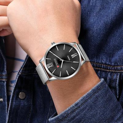 OUKESHI Fashion Mens Simple Watches Top Brand Luxury Quartz Watch Men Casual Slim Mesh Steel Sport Watch Relogio Masculino