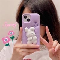 [COD] Decompression three-dimensional cute rabbit 14Promax/13Pro mobile phone case suitable for iPhone11/12pro silicone