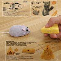 【WNING small pet】หนู RC ผ้ากำมะหยี่ขนยาวไร้สายรูปหนูการควบคุมระยะไกลแบบอิเล็กทรอนิกส์,ของเล่นเลียนแบบของเด็กเล่นสำหรับแมวกลทำให้กลัว