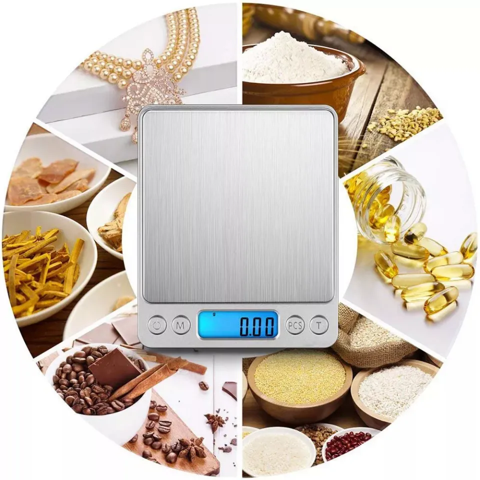 5000.01g Accurate Kitchen Scale High- Jewelry Scale Food Scale Electric Kitchen  Scale with Two Trays Kitchen Baking Scale Pocket Scale 