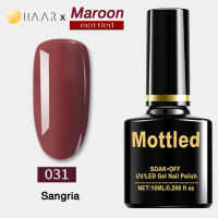 ยาทาเล็บ เจล Gel Nail Polish HAAR x Mottled Maroon Tone โทน มารูน สี น้ำตาล แดง ม่วง คอกเทล ซานเกรีย Sangria Red Violet Brown จัดจำหน่ายโดย HAAR Distributed by HAAR - Mottled 031