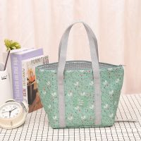 【Slow life】Fiambrera Térmica Con Estampado Floral Para Mujer Y Niña Bolsa De Almuerzo Portil Aislamiento Térmico