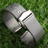 20mm High Quality Titanium Steel Braided Watchband Replacement for Omega 007 Seamaster James Bond Watch Strap Deployment Buckle