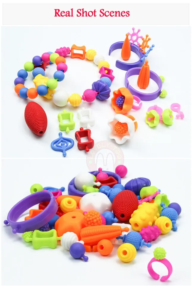 Child Pop Beads Girls Toys Creativity Needlework Kids Crafts Children's  Bracelets Handmade Jewelry Fashion Kit Toy For Girl Gift