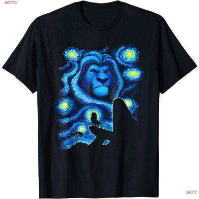 เสื้อยืดแขนสั้น Disney Lion King Mufasa Starry Night Pride Rock T-Shirt Mens Womens T-shirts S-5XL