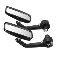 1Pair 7/8 quot; Rectangle Motorcycle Aluminum Rear View Side Mirror Handle Bar End