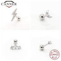 {BUSA Fashion Accessories} CANNER 925เงินสเตอร์ลิงคริสตัล Zircon Lightning Stud ต่างหูเจาะต่างหูสำหรับผู้หญิงเครื่องประดับ Fine Pendientes Kolczyki