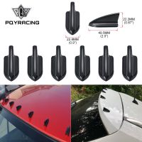 UV-protected weatherproof 6pcs Black Car EVO-Style PP Roof Shark Fins Spoiler Wing Kit Vortex Generator PQY-WSS11