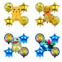 6PCS 18 inch Pokemon Aluminum Foil Balloon Party Supplies Pikachu Party Background Balloon Childrens Birthday Party Gift Toys