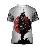 (in stock) Harajuku T-shirt Beautiful Samurai Tattoo Carp Fishing 3D Print Mens T-shirt Summer Fashion Short Sleeve Shirt Unisex Top (free nick name and logo)