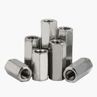 Right and Left Thread Hex Rod Coupling Nuts 304 Stainless Steel Long Hex Nut Connection Thread Nut M3 M4 M5 M6 M8 M10