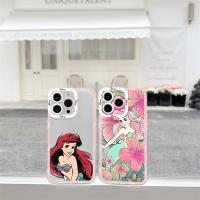 The Little Mermaid Phone Case For IPhone 14 Plus 13 12 11 Pro Max Angle Eyes Transparent Pink Cover Clear Funda  Screen Protectors