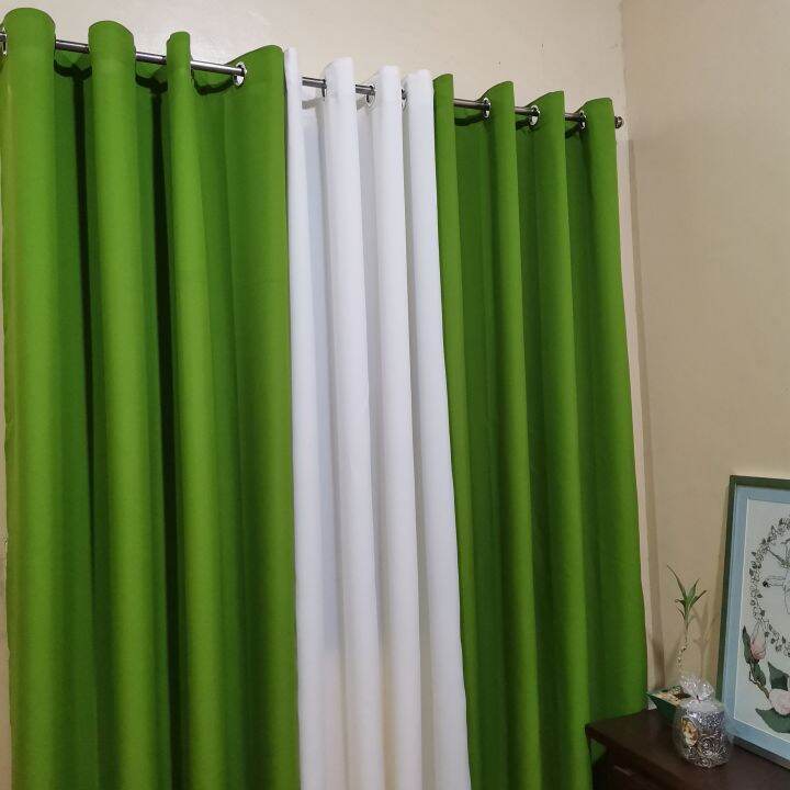 PILIKSKI - Katrina Plain Green Sold Per Pc Or 3in1 Set Ring Curtain ...