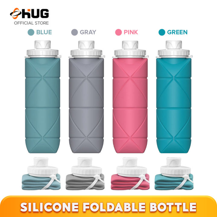 600ML Silicone Foldable Water Bottle Tight Bottle Cap Leak-proof Water ...