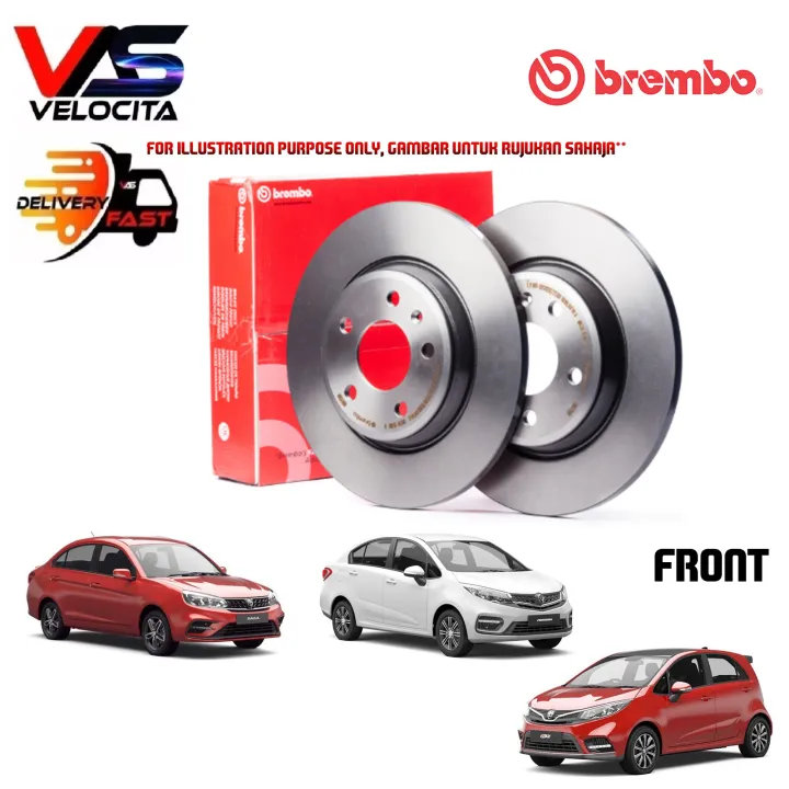 BREMBO FRONT BRAKE DISC ROTOR PROTON SAGA VVT 2019+ IRIZ PERSONA VVT