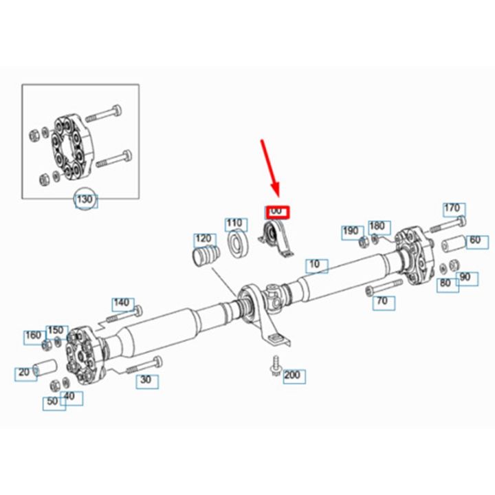 1-piece-propshaft-mount-driveshaft-mount-center-bearing-a2214105081-ted37527-30mm-rear-for-mercedes-benz-s-class