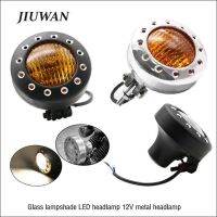 ไฟหน้ารถ12V ไฟหน้าฮาร์เลย์ไฟ LED อเนกประสงค์สำหรับรถจักรยานยนต์1ชิ้นชิ้นส่วนของไฟหน้ารถจักรยานยนต์แบบวินเทจ