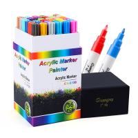 GN 6/12/18/36 Colors 0.7MM Acrylic Paint Marker Pen Set Art Drawing Marker Pen For Ceramic Rock Glass Porcelain Mug Wood Fabric