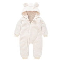 Cute Plush Bear Baby Rompers Toddler Girl Overall Jumpsuit Spring Autumn Hooded Zipper Baby Boys Romper Infant Crawling Clothing