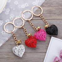 【DT】Cute Hollow Lace Heart Bell Pendant Keychains For Women Key Chains Rings Luxury Car Keyring Holder Charm Bag Accessories Gifts hot