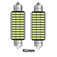 แผ่นหลอดไฟสีขาวไฟติดรถแผนที่สัญญาณโดม3014SMD 41มม. 39มม. 36มม. 31มม. ไฟ C10W ภายในรถ C5W LED 2/10ชิ้น