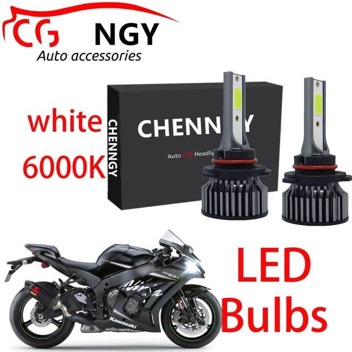 หลอดไฟหน้า-led-สีขาว-สําหรับ-kawasaki-zx10-zx10r-2011-2016-2017-2018-2019-2020-2021-1-คู่-รับประกัน-10-เดือน