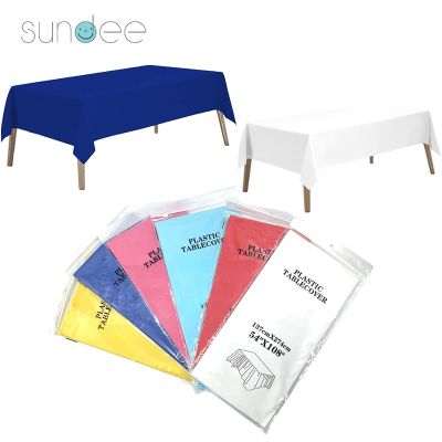 1pc Reusable Tablecloths BPA Free 54 x 108 inch Plastic Dining Table Cover Cloth for Parties Picnic Camping Outdoor Disposable
